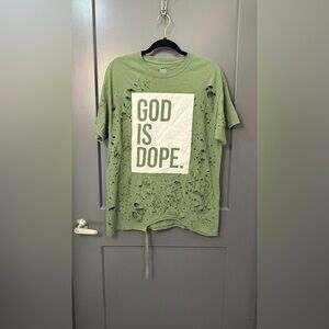 God Is Dope Olive Green T-Shirt